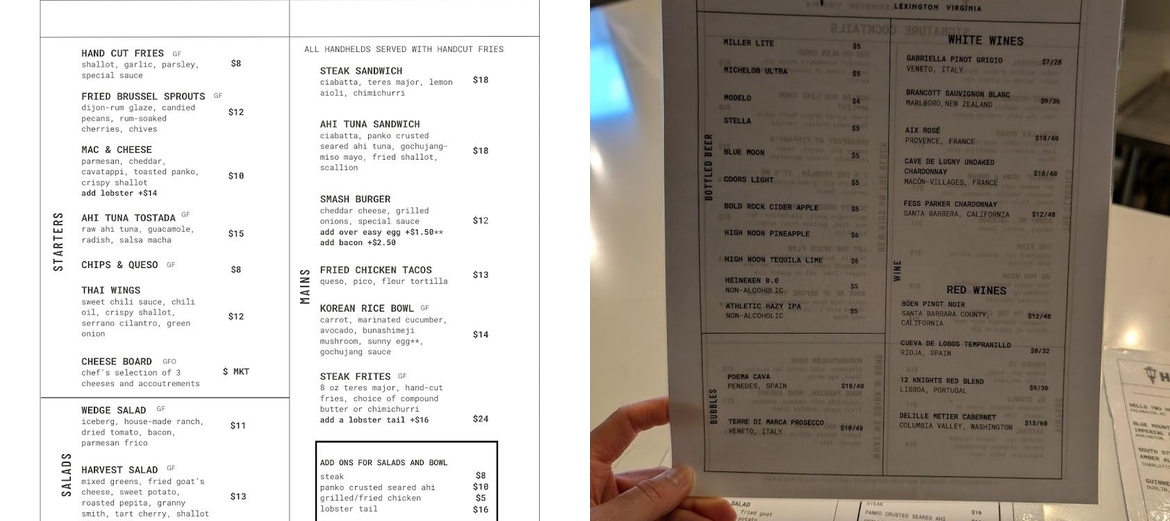 Hardens Menu