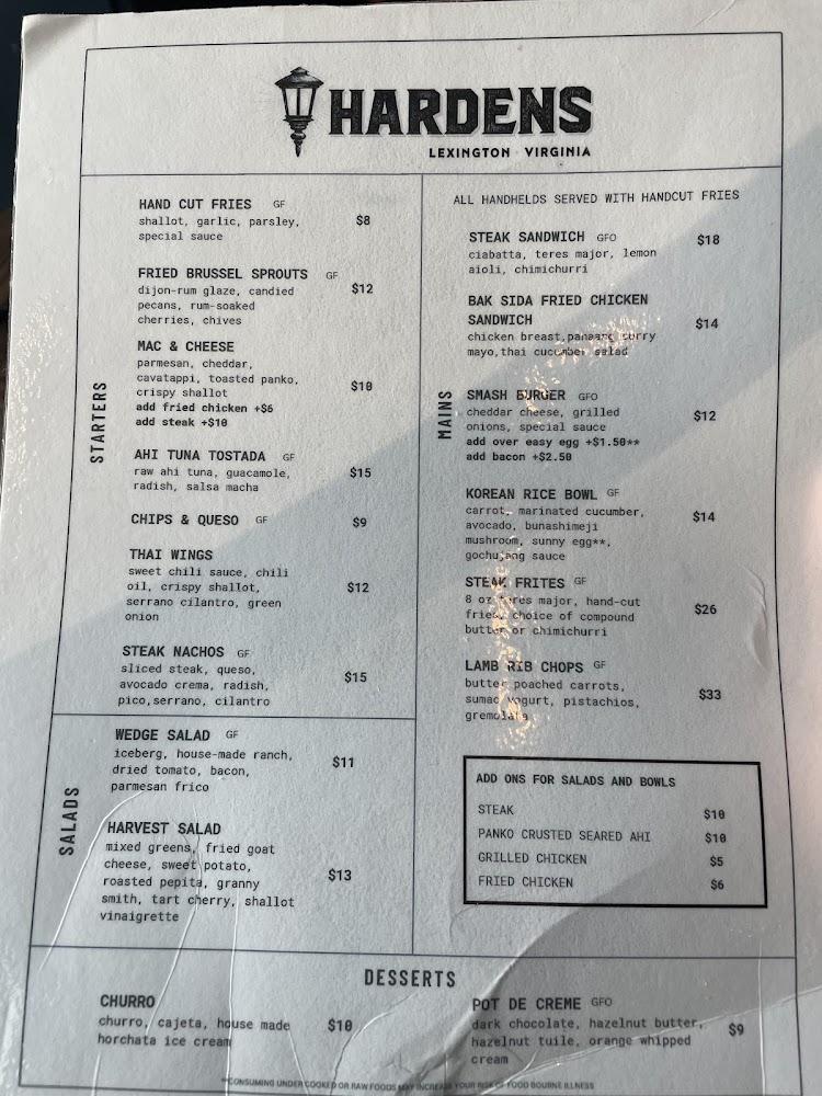 Hardens Menu image 3